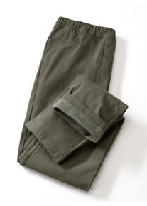 Dames Broek van binnen opgeruwd in kaki ,maat 22, WITT, 72% Viscose, 25% Polyamide, 3% Elastan