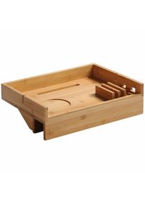 Kesper 77630 Závesný stolík na posteľ bambus, 33,7 x 24 x 9,5 cm