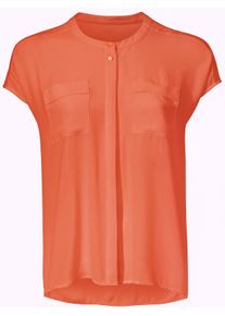 Heine Dames Blouse met korte mouwen in oversized pasvorm in oranje ,maat 34, Witt, 100% Polyester