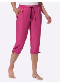 Damen Caprihose mit weitenverstellbarem Saum in fuchsia ,Größe 54, WITT, 100% Polyester