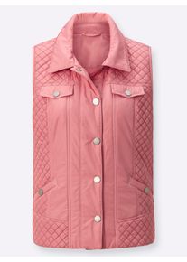 Damen Steppweste mit Kontrastnähten in flamingo ,Größe 54, WITT, 100% Polyester. Wattierung: 100% Polyester