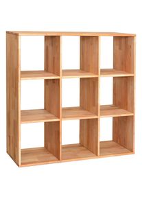 Livetastic Regal , Buchefarben , Holz , Kernbuche , massiv , 6 Fächer , 112x112x35 cm , in verschiedenen Größen erhältlich , Wohnzimmer, Regale,