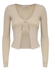 Influencer Giacchetta 'Lurex tie up cardigan' Donna - beige / beige chiaro