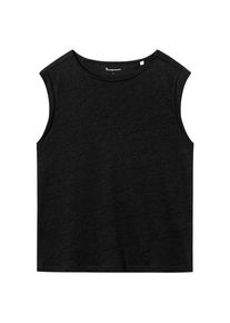 KnowledgeCotton Apparel Womens Loose Fold Up Linen Top Dames (XXL |zwart)