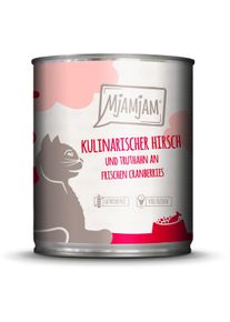 MjAMjAM Katzenfutter mit Hirsch, Truthahn & Cranberries, 6x800g