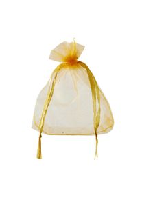 50 Organza bags with satin ribbon-drawstring gold | 75 x 100 mm