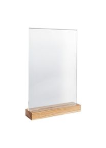 1 Acrylic sign holder with wood base Oak | A4 | Portrait, acrylic (PMMA)