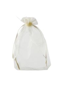 50 Organza bags with satin ribbon-drawstring cream | 100 x 150 mm