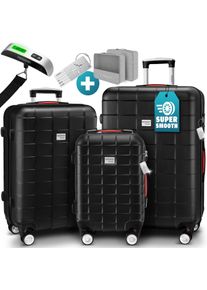 Monzana Hardcase Set 3 stuks Exopack Zwart ABS toebehoren