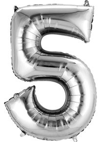 Amscan Number balloon 5 silver 86cm