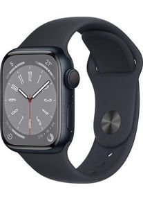 Apple Watch Series 8 Alluminio 41 mm (2022) | GPS | Mezzanotte | Cinturino Sport Mezzanotte M/L