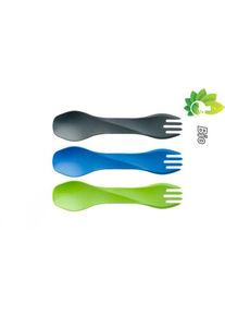humangear GoBites BIO UNO Mini Besteck, 3-teilig, grau/blau/grün