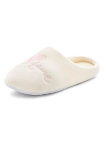 Vivance Dreams Dames Slippers in beige ,maat 39, Witt, 100% Textiel