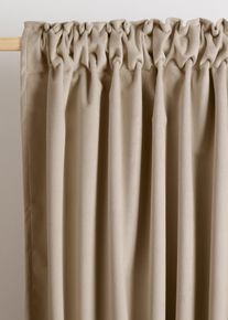 Mörkläggande gardinlängd med termofunktion och sammetsmjuk yta (1-pack) - beige - storlek 225x135 cm - bonprix
