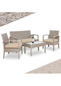 Casaria Polyrotan Loungeset 4-delig Crème