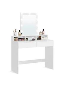 VASAGLE Boxxx Schminktisch , Weiß , Holzwerkstoff , 2 Schubladen , Wange , 40x145x100 cm , Kleinmöbel