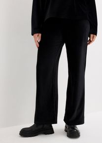 Pantalon ample en velours côtelé jersey taille extensible - noir - taille 38/40 (S) - Velours côtelé - bonprix