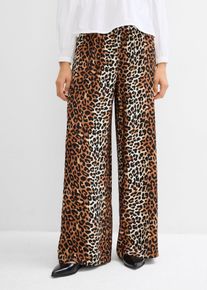 Pantalon palazzo fluide en viscose mélangée - beige - taille 44 - Viscose - bonprix