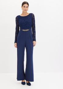 Combinaison avec dentelle et chaîne - bleu - taille 34 - bonprix