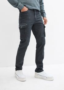 Pantalon cargo extensible aspect délavé Straight - bleu - taille 44 avec coton - bonprix