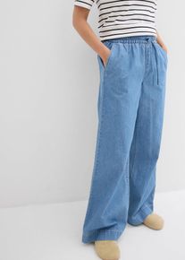 Jean Wide Leg taille normale et élastiquée - bleu - taille 48 avec coton - bonprix