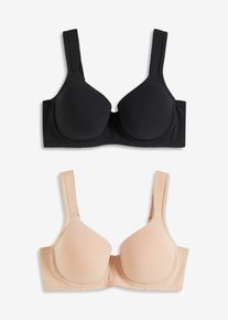Lot de 2 soutiens-gorge à coques et armatures - noir - taille 105B avec coton - bonprix
