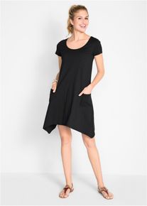 Robe courte en coton flammé - noir - taille 38/40 (S) - 100% coton - bonprix