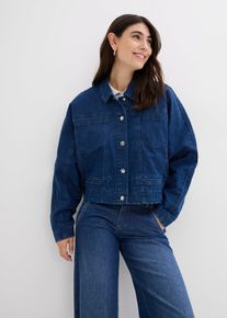 Veste courte en jean - bleu - taille 46 avec coton - bonprix