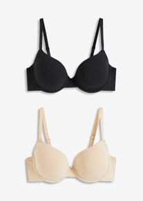Lot de 2 soutiens-gorge coton à coques et armatures - noir - taille 85B avec coton - bonprix