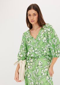 Bluse i lett viskosemiks, grønn, størrelse 36, bonprix