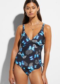 bonprix Top tankini z wiązanymi troczkami, czarny, 38
