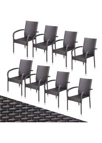 Casaria Polyrotan Tuinstoel Comfort 8 stuks Bruin