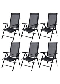 Casaria Tuinstoel Bern Set van 6 Antraciet Aluminium
