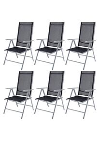 Casaria Tuinstoel Bern Set van 6 Zilver Aluminium