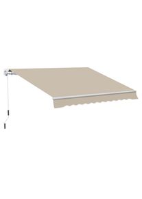 Outsunny 13'X8' Manual Retractable Patio Awning Window Door Sun Shade - Coffee | Aosom Ireland