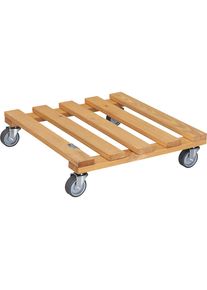 Wagner Plantentrolley hout PALETTI, draagvermogen 120 kg, VE = 2 stuks, l x b = 380 x 380 mm, oker