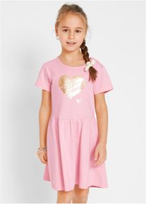 bonprix Vestido de punto de puro algodón orgánico (2 unidades), rosa, 128/134