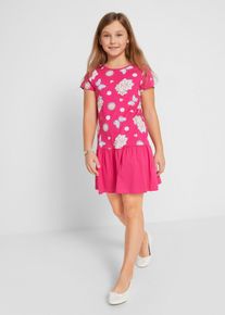 Sukienka shirtowa z bawełny organicznej, różowy, 140/146, bonprix