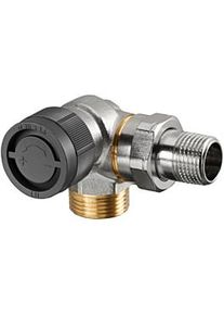 Oventrop Baureihe A Thermostatventil 1181396 DN 15, G 3/4 AGxR 1/2 AG, Winkel-Eck, links, Messing vernickelt