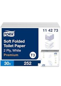 Tork | Papel Higiénico Suave Plegado Blanco T3 (cod. 114273)Caja 7560 ud