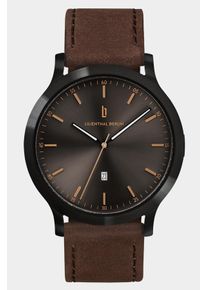 Men's Watch - Black Bronze - Surgical steel case, Sapphire-hardened mineral glass, Leather Strap - 40mm , Quartz Movement - Lilienthal Berlin