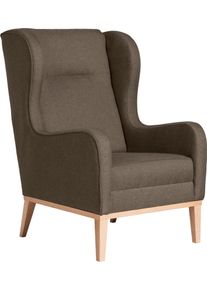 Max Winzer Ohrensessel »Anthony eleganter Hochlehner in braun, Größe B/H/T: 66 cm x 104 cm x 78 cm