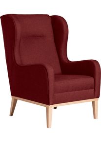 Max Winzer Ohrensessel »Anthony eleganter Hochlehner in rot, Größe B/H/T: 66 cm x 104 cm x 78 cm