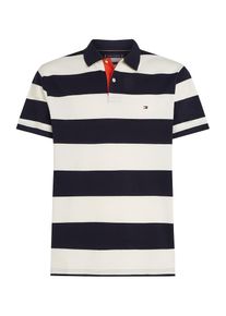 Tommy Hilfiger Poloshirt Herren nachtblau / orange / weiß Größe L