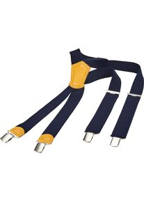 Jan Vanderstorm Heren Bretels ' Toke ' donkerblauw / geel XXXL-4XL