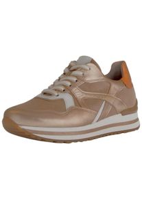 Gabor Dames Sneakers laag sand / lichtgrijs / donkeroranje 35
