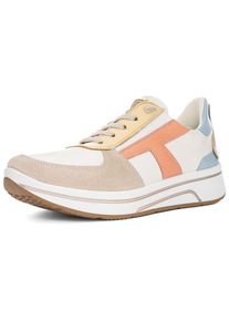 Ara Dames Sneakers laag beige / lichtblauw / oranje / wit 36.5