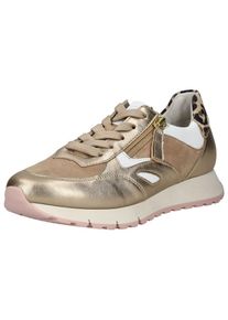 Gabor Dames Sneakers laag donkerbeige / goud / zwart / wit 35