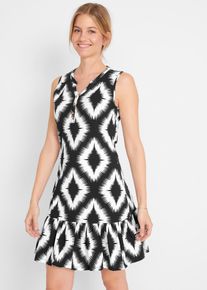 Jersey jurk - zwart - maat 56/58 (3XL) - met katoen - bonprix