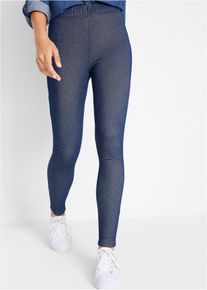 Thermo legging in denim look - blauw - maat 36/38 (S) - met katoen - bonprix